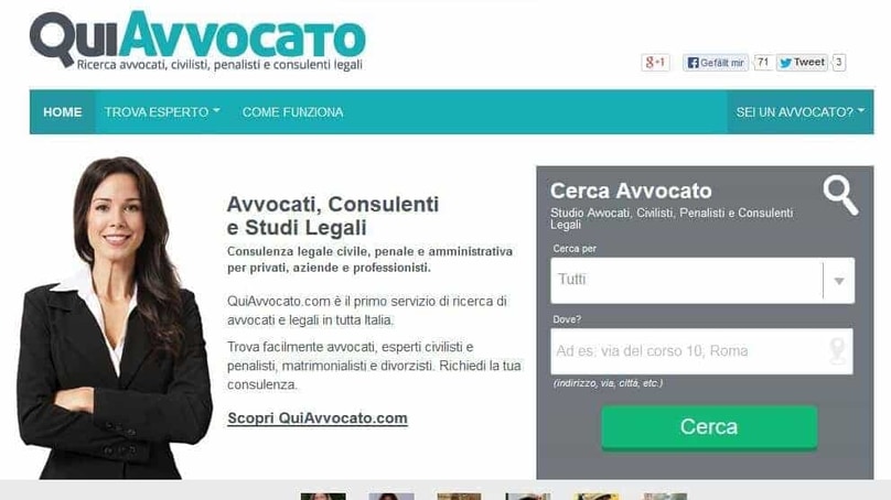 Il primo motore di ricerca italiano per avvocati e professionisti legali Il primo motore di ricerca italiano per avvocati e professionisti legali