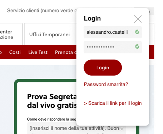 Login Segretaria24.it